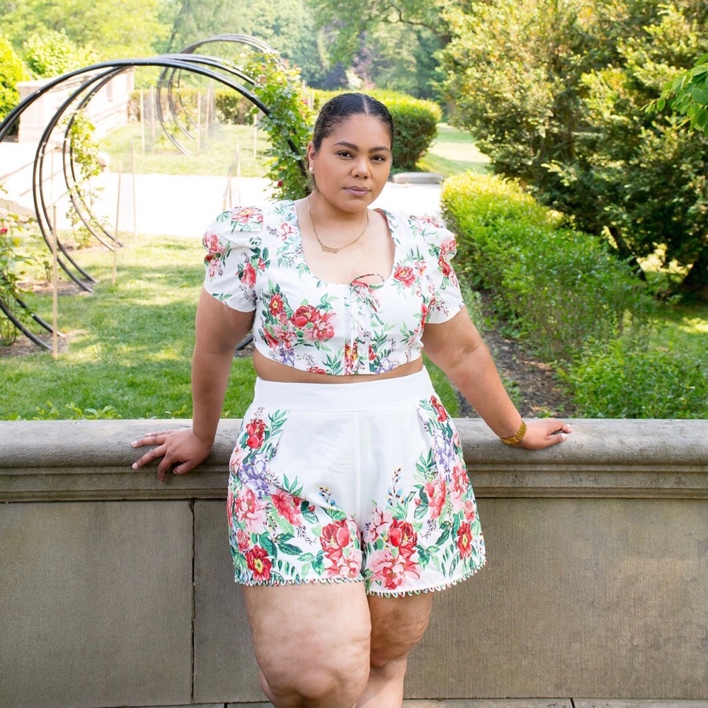 Plus Floral Crop Top